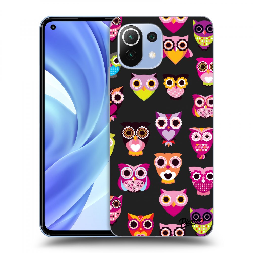 Picasee silikónový čierny obal pre Xiaomi Mi 11 - Owls