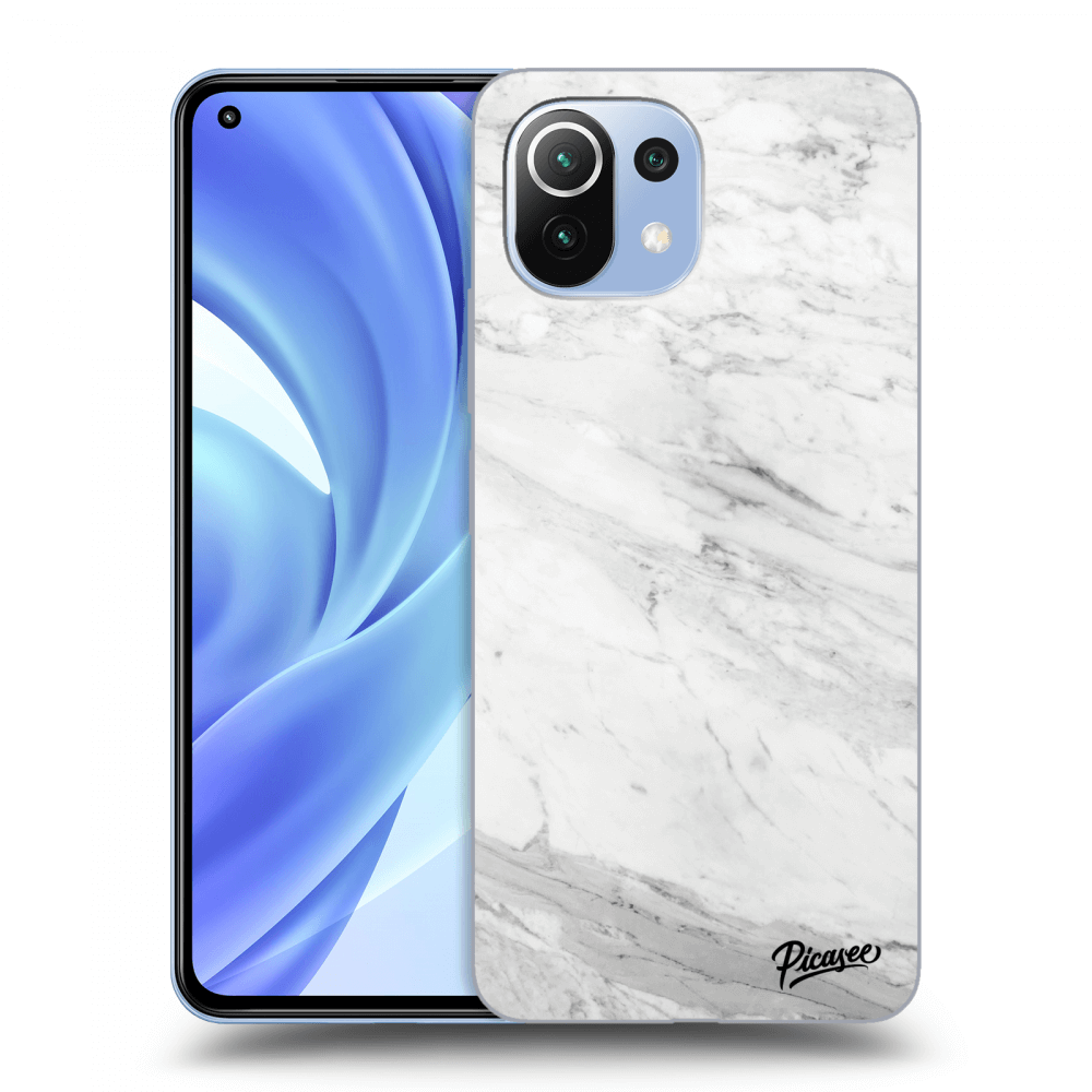 Picasee silikónový prehľadný obal pre Xiaomi Mi 11 Lite - White marble