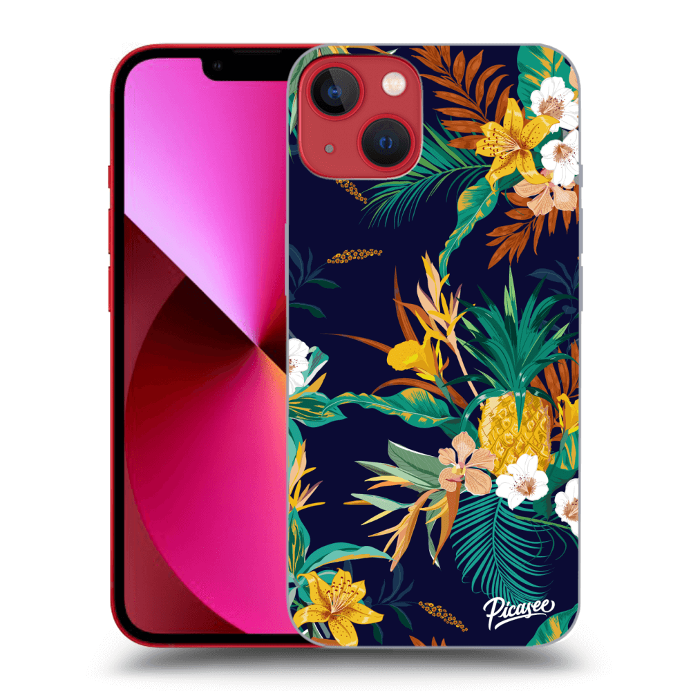Picasee silikónový čierny obal pre Apple iPhone 13 - Pineapple Color