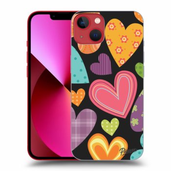 Picasee silikónový čierny obal pre Apple iPhone 13 - Colored heart
