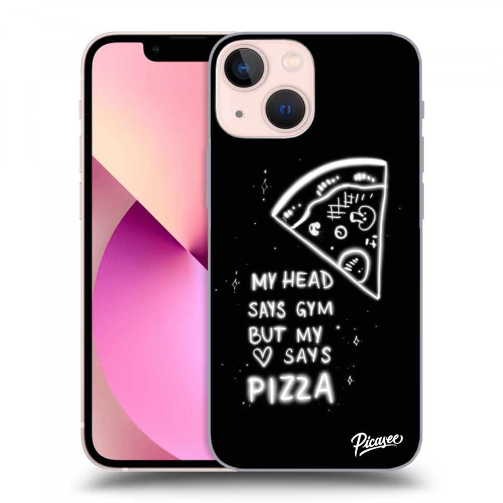 Picasee silikónový čierny obal pre Apple iPhone 13 mini - Pizza