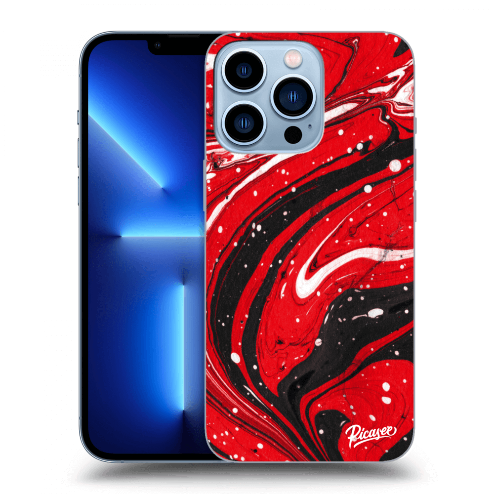 Picasee silikónový prehľadný obal pre Apple iPhone 13 Pro - Red black