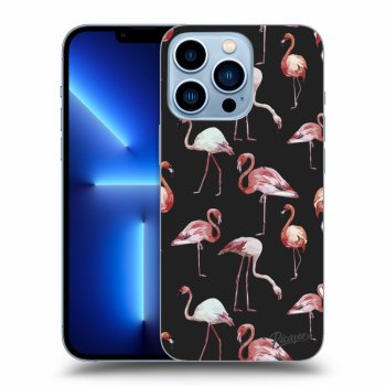 Picasee silikónový čierny obal pre Apple iPhone 13 Pro - Flamingos