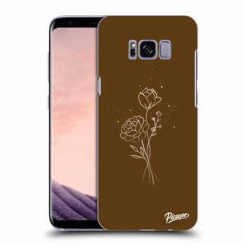 Picasee silikónový prehľadný obal pre Samsung Galaxy S8+ G955F - Brown flowers