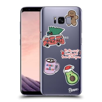 Picasee silikónový prehľadný obal pre Samsung Galaxy S8+ G955F - Christmas Stickers