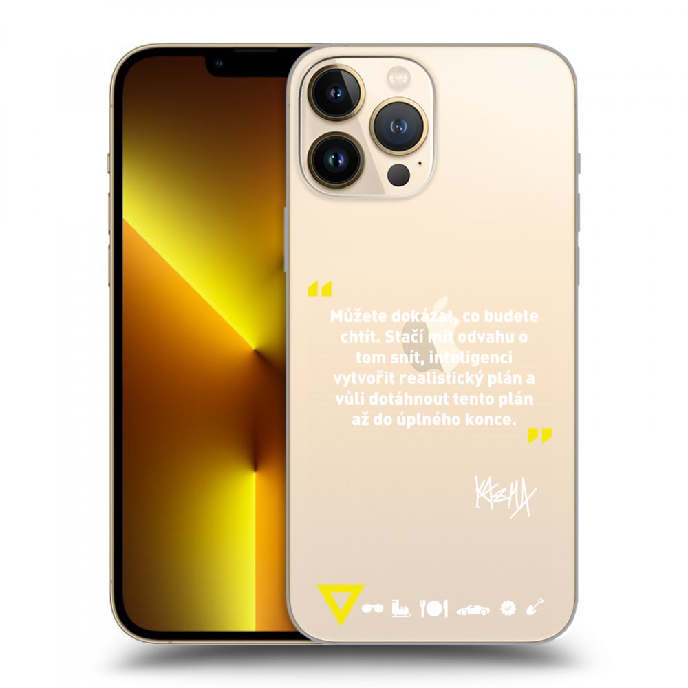 Picasee silikónový prehľadný obal pre Apple iPhone 13 Pro Max - Kazma - MŮŽETE DOKÁZAT, CO BUDETE CHTÍT