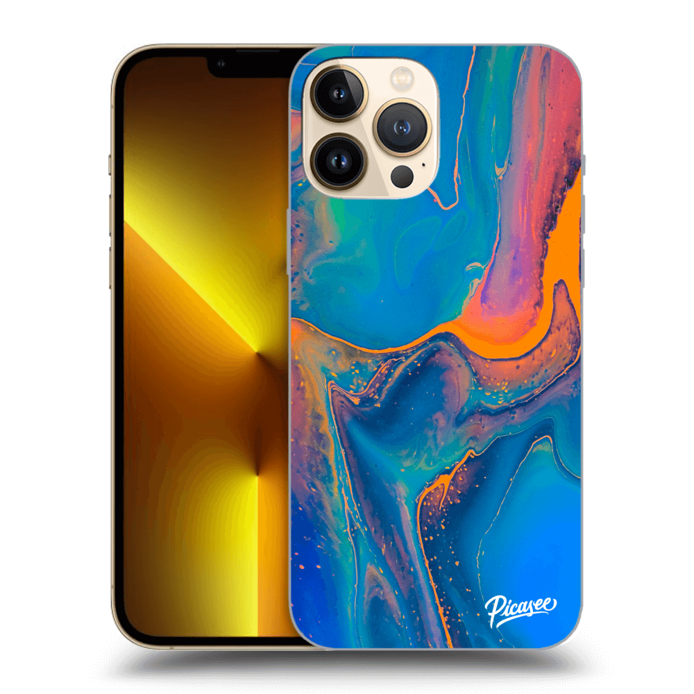 Picasee silikónový čierny obal pre Apple iPhone 13 Pro Max - Rainbow