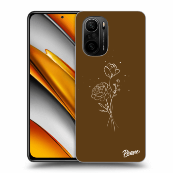 Picasee silikónový prehľadný obal pre Xiaomi Poco F3 - Brown flowers