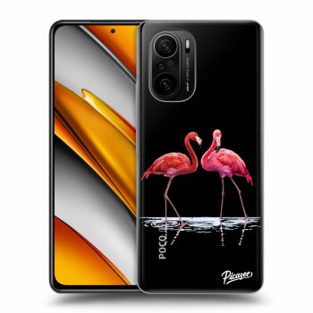 Picasee silikónový prehľadný obal pre Xiaomi Poco F3 - Flamingos couple