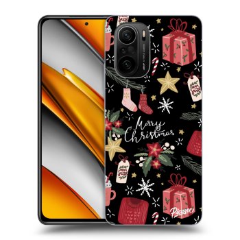 Picasee silikónový čierny obal pre Xiaomi Poco F3 - Christmas