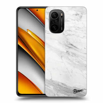 Picasee silikónový čierny obal pre Xiaomi Poco F3 - White marble