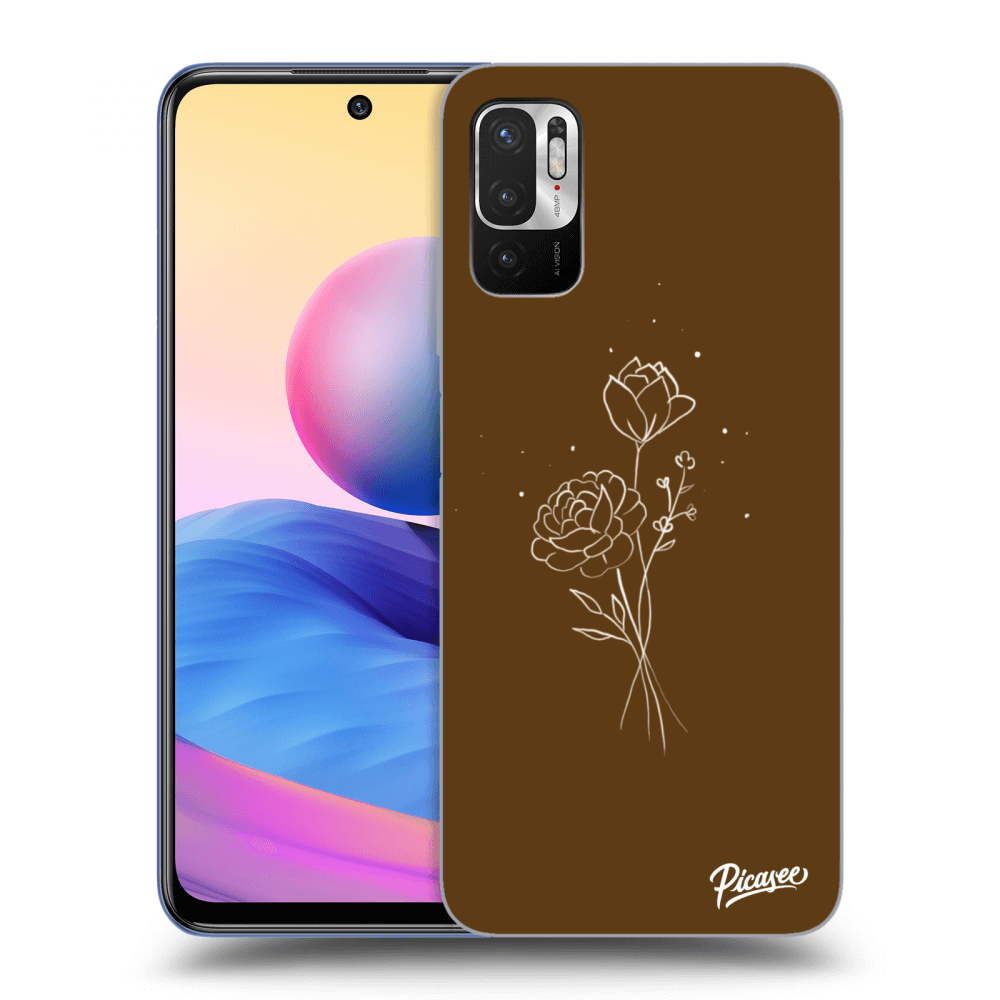 Picasee ULTIMATE CASE pro Xiaomi Redmi Note 10 5G - Brown flowers