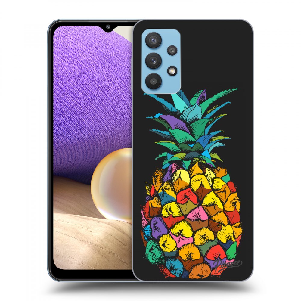 Picasee silikónový čierny obal pre Samsung Galaxy A32 4G SM-A325F - Pineapple