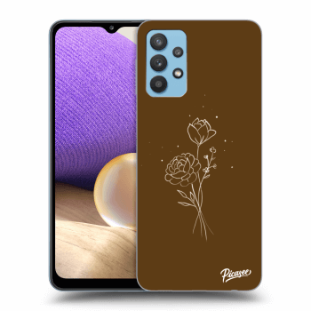 Picasee silikónový prehľadný obal pre Samsung Galaxy A32 4G SM-A325F - Brown flowers