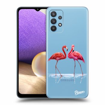 Picasee silikónový prehľadný obal pre Samsung Galaxy A32 4G SM-A325F - Flamingos couple
