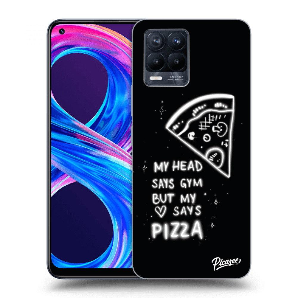 Picasee silikónový čierny obal pre Realme 8 Pro - Pizza