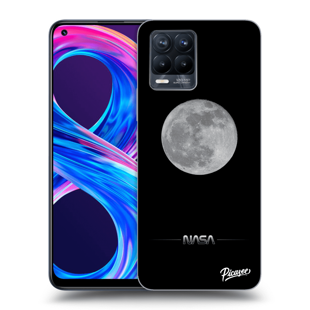 Picasee silikónový čierny obal pre Realme 8 Pro - Moon Minimal