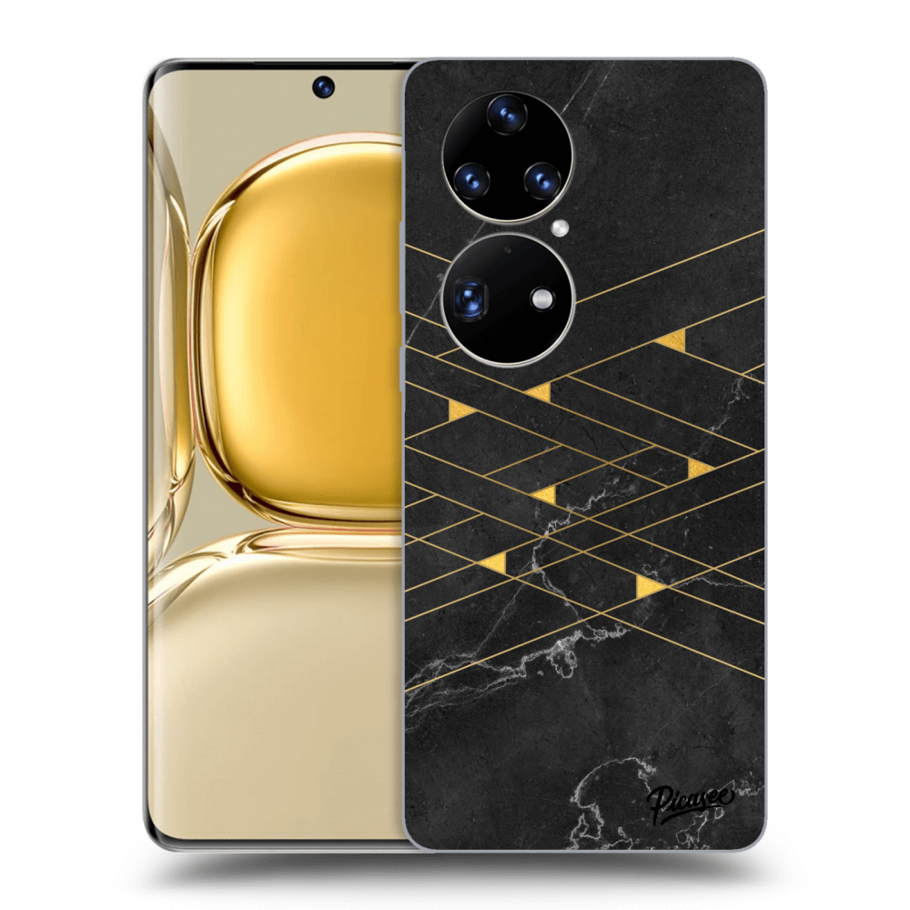 Picasee silikónový čierny obal pre Huawei P50 - Gold Minimal