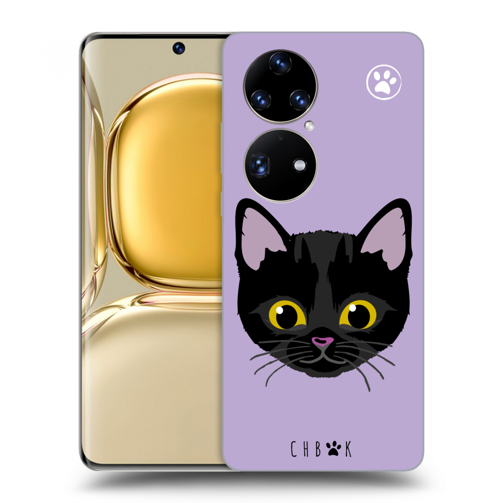 Picasee silikónový čierny obal pre Huawei P50 - Chybí mi kočky - Fialová