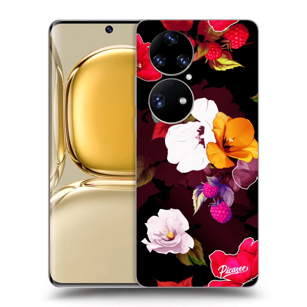 Picasee silikónový prehľadný obal pre Huawei P50 - Flowers and Berries