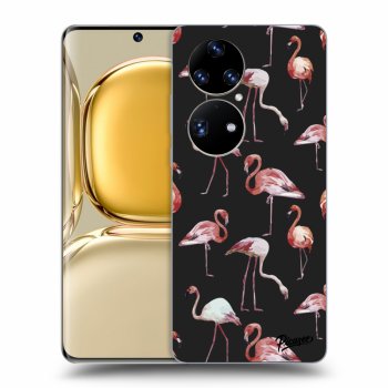 Picasee silikónový čierny obal pre Huawei P50 - Flamingos