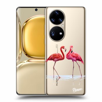 Picasee silikónový prehľadný obal pre Huawei P50 - Flamingos couple