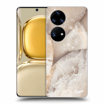 Picasee silikónový čierny obal pre Huawei P50 - Cream marble