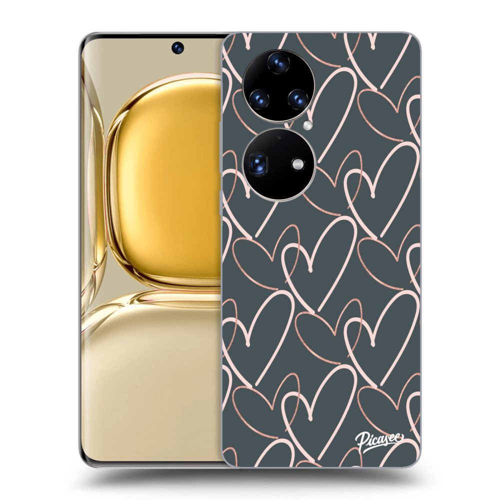Picasee silikónový čierny obal pre Huawei P50 - Lots of love