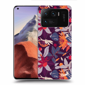 Picasee silikónový prehľadný obal pre Xiaomi Mi 11 Ultra - Purple Leaf