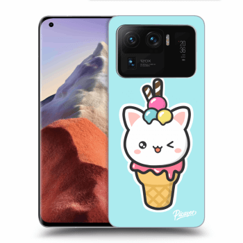 Picasee silikónový čierny obal pre Xiaomi Mi 11 Ultra - Ice Cream Cat