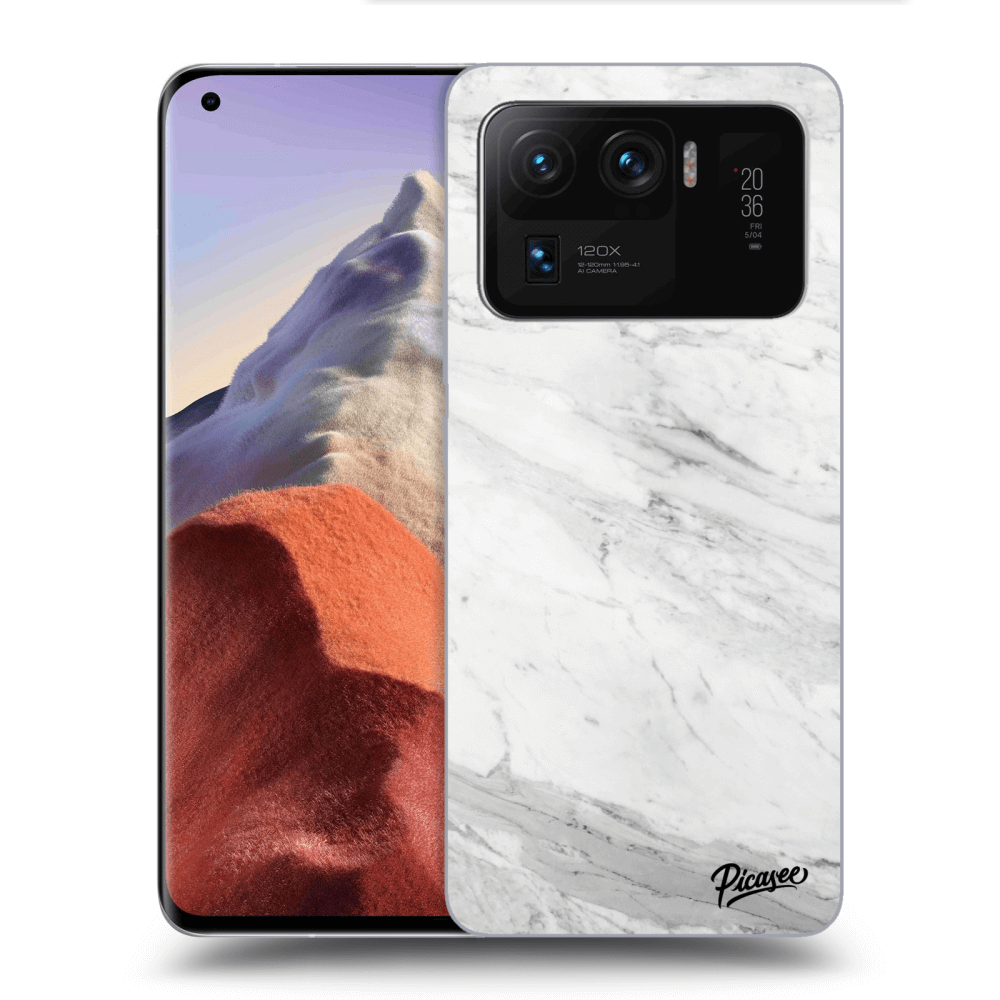 Picasee silikónový čierny obal pre Xiaomi Mi 11 Ultra - White marble