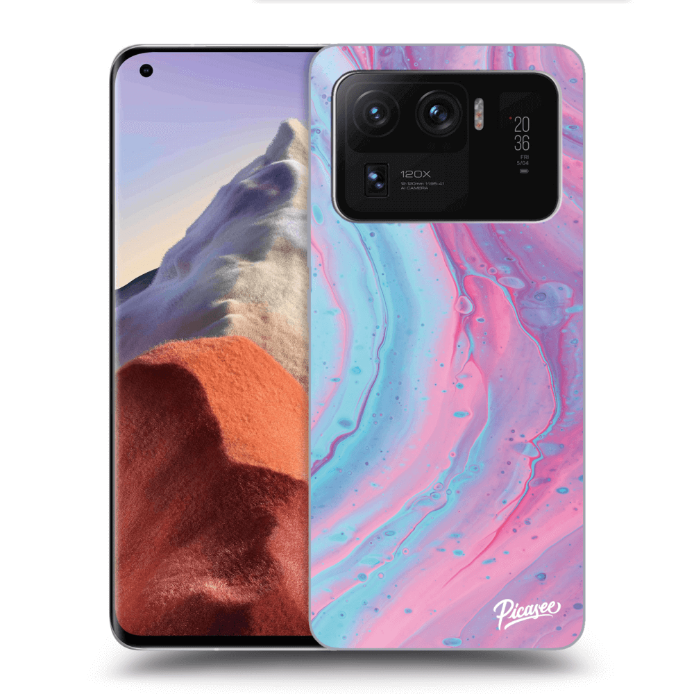Picasee silikónový prehľadný obal pre Xiaomi Mi 11 Ultra - Pink liquid