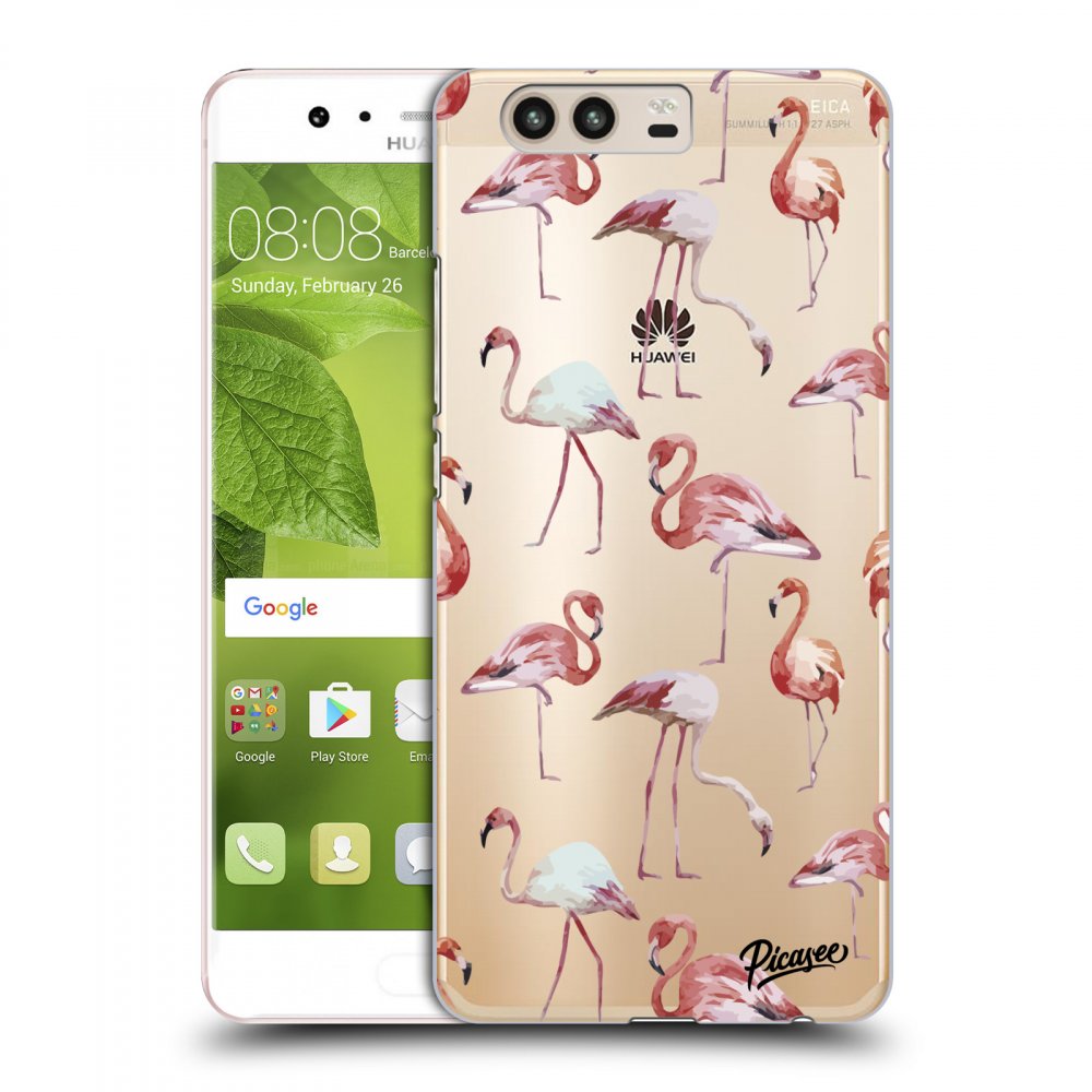 Picasee silikónový prehľadný obal pre Huawei P10 - Flamingos