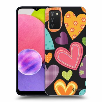 Picasee silikónový čierny obal pre Samsung Galaxy A02s A025G - Colored heart