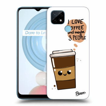 Picasee silikónový čierny obal pre Realme C21 - Cute coffee