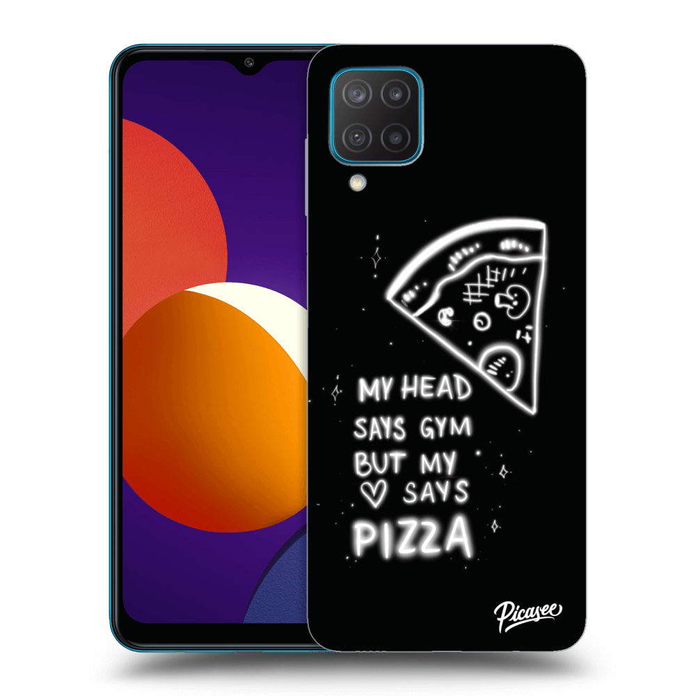Picasee silikónový čierny obal pre Samsung Galaxy M12 M127F - Pizza