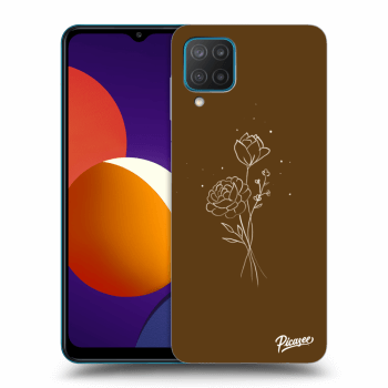 Picasee silikónový prehľadný obal pre Samsung Galaxy M12 M127F - Brown flowers