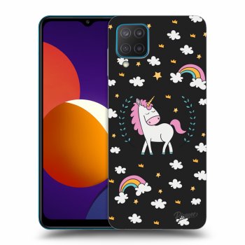 Picasee silikónový čierny obal pre Samsung Galaxy M12 M127F - Unicorn star heaven