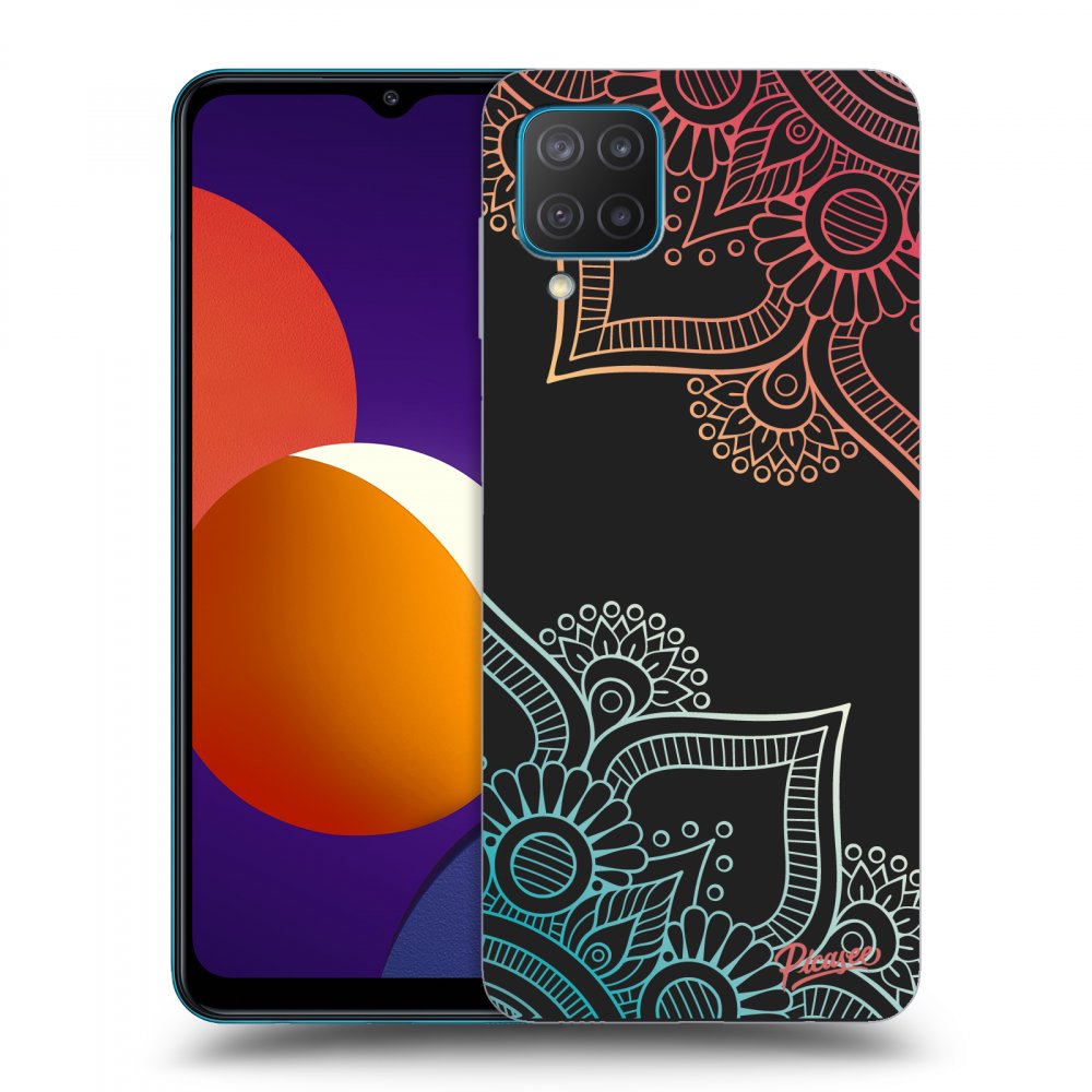 Picasee silikónový čierny obal pre Samsung Galaxy M12 M127F - Flowers pattern