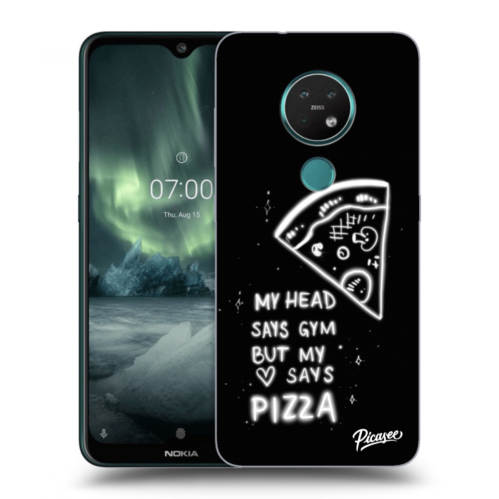 Picasee silikónový čierny obal pre Nokia 7.2 - Pizza