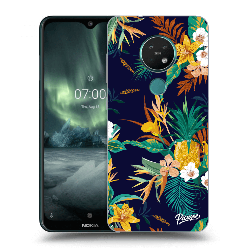 Picasee silikónový čierny obal pre Nokia 7.2 - Pineapple Color