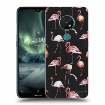 Picasee silikónový čierny obal pre Nokia 7.2 - Flamingos
