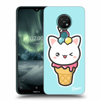 Picasee silikónový prehľadný obal pre Nokia 7.2 - Ice Cream Cat