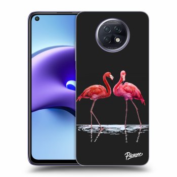 Picasee silikónový čierny obal pre Xiaomi Redmi Note 9T - Flamingos couple