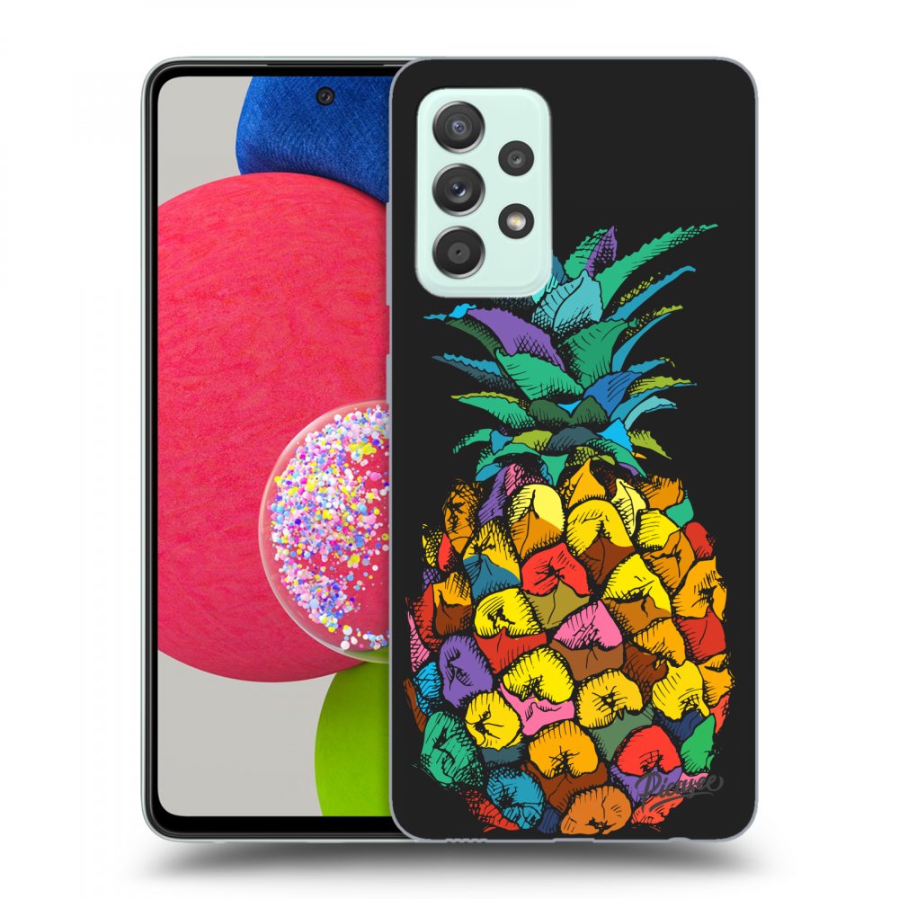 Picasee silikónový čierny obal pre Samsung Galaxy A52s 5G A528B - Pineapple
