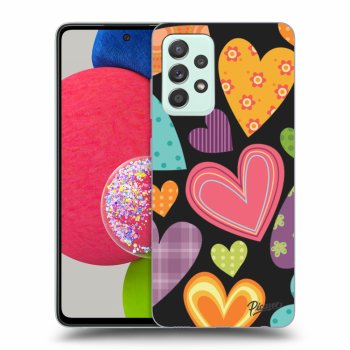 Picasee silikónový čierny obal pre Samsung Galaxy A52s 5G A528B - Colored heart