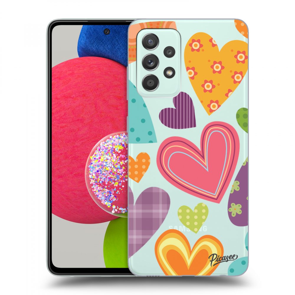 Picasee silikónový prehľadný obal pre Samsung Galaxy A52s 5G A528B - Colored heart