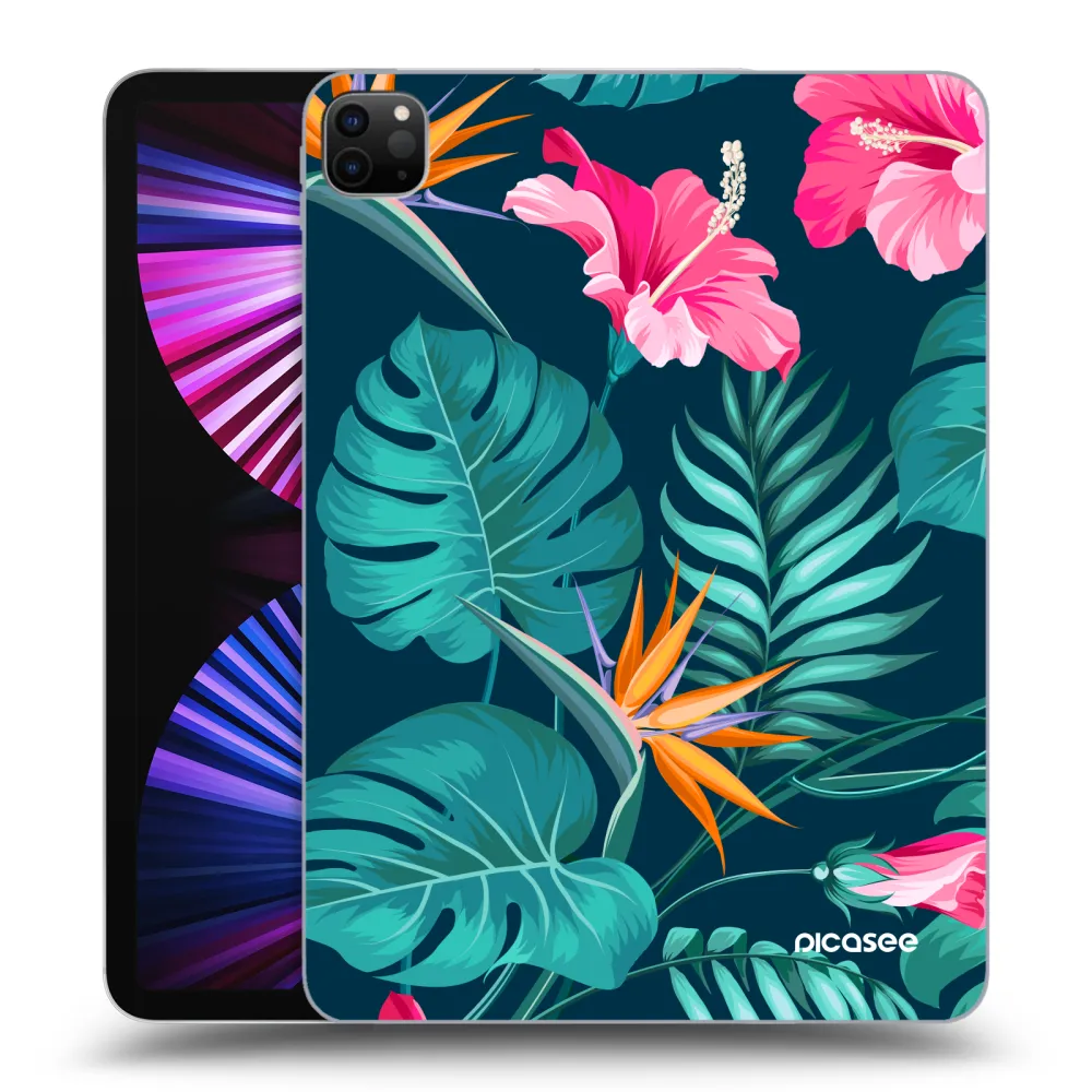 Picasee silikónový čierny obal pre Apple iPad Pro 11" 2021 (3.gen) - Pink Monstera