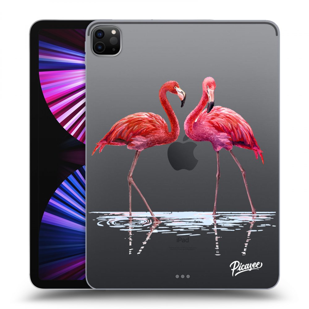 Picasee silikónový prehľadný obal pre Apple iPad Pro 11" 2021 (3.gen) - Flamingos couple