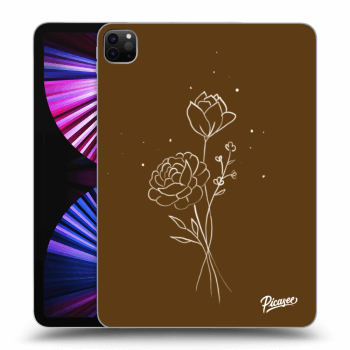Picasee silikónový prehľadný obal pre Apple iPad Pro 11" 2021 (3.gen) - Brown flowers